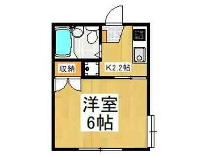 モンシャトー尾崎(1K/2階)の間取り写真