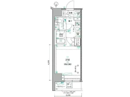 レアライズ日暮里イースト(1K/3階)の間取り写真
