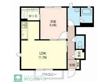 グリーンパーク高崎壱番館(1LDK/1階)の間取り写真