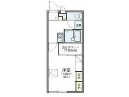 レオパレス九里(1K/1階)の間取り写真