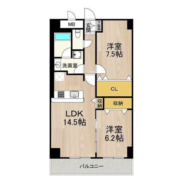 インプルーブ金山(2LDK/7階)の間取り写真