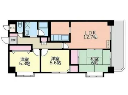 リュミエール(3LDK/1階)の間取り写真