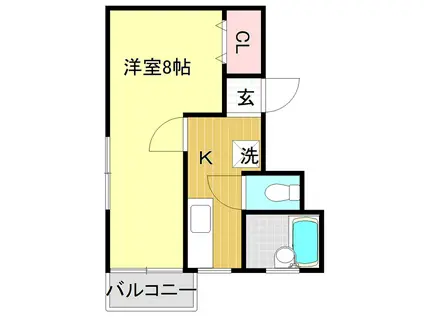 クリスタルハイツ(1K/5階)の間取り写真