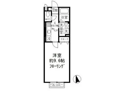 サクラアヴェニュー(1K/1階)の間取り写真