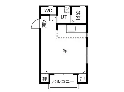 リベルテ半田山(1K/2階)の間取り写真