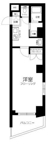 ロイヤルパレス四ッ谷(1K/2階)の間取り写真