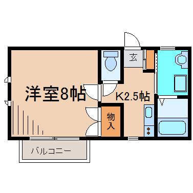 湘南メゾン・K(1K/2階)の間取り写真