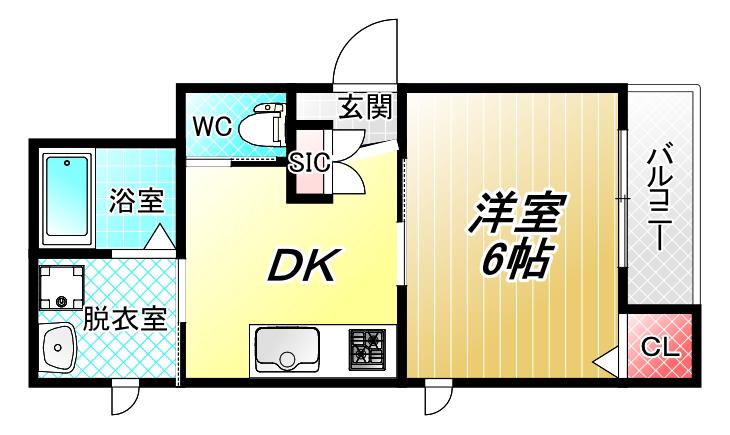マンションKANAE(1K/2階)の間取り写真