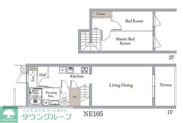 ベルメゾン中村橋ノース NE(2LDK/1階)の間取り写真