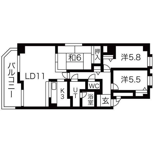 ゆとり31(3LDK/4階)の間取り写真