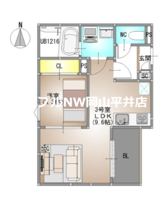 REGALEST PLUS(1LDK/1階)の間取り写真
