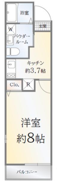 HDC方南町(1K/3階)の間取り写真