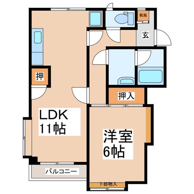 グリーンメゾンI(1LDK/1階)の間取り写真