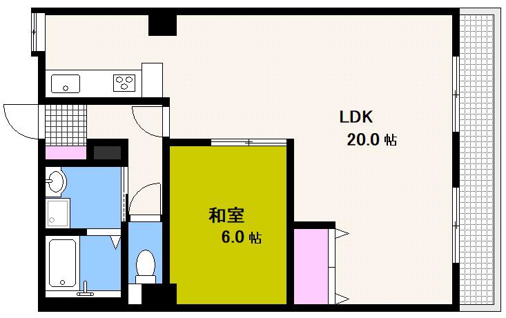 石川ビル(1LDK/3階)の間取り写真