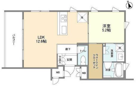 ガーデン東新宿(1LDK/5階)の間取り写真