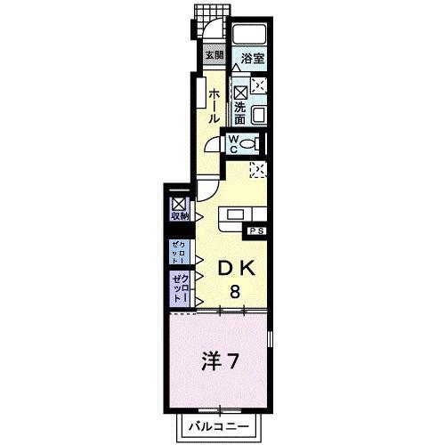 グランディアス赤羽根(1DK/1階)の間取り写真