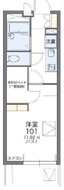 レオパレス池上新町(1K/1階)の間取り写真