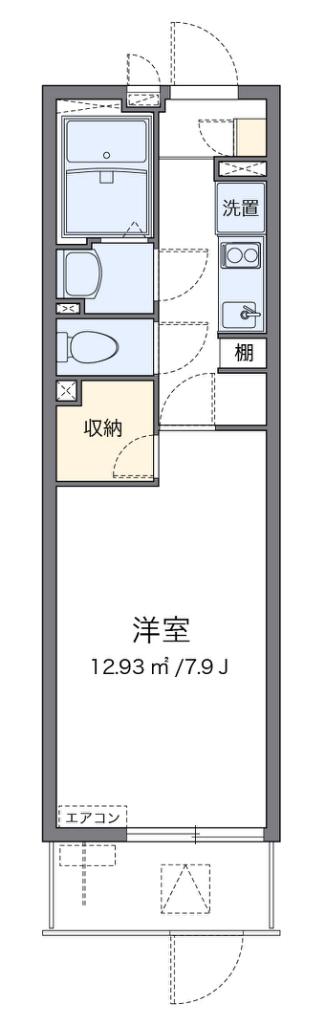 クレイノかもめ(1K/1階)の間取り写真