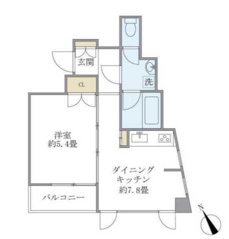 CASA文京動坂(1DK/8階)の間取り写真