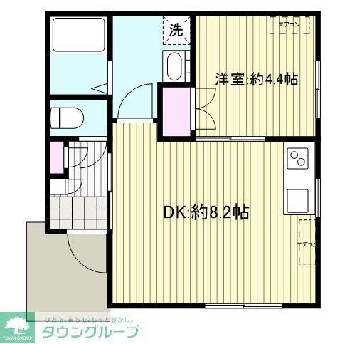 ミエレンラウハ エス(1DK/1階)の間取り写真