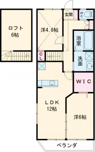 パラッツォ白川(2LDK/2階)の間取り写真