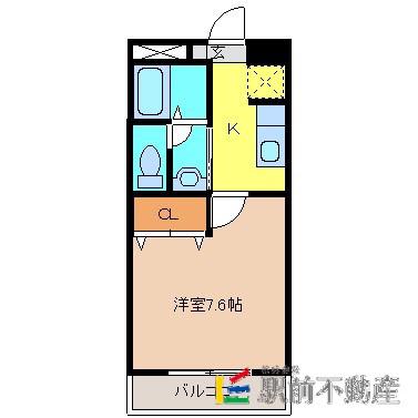 エクセルタウン蔵上II(1K/1階)の間取り写真