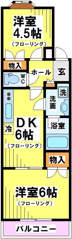 光和ハイム(2DK/2階)の間取り写真