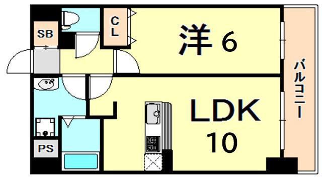 CITYSPIRE新神戸(1LDK/5階)の間取り写真