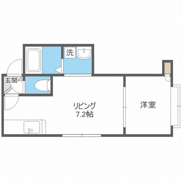 ボヌールN16(1DK/3階)の間取り写真