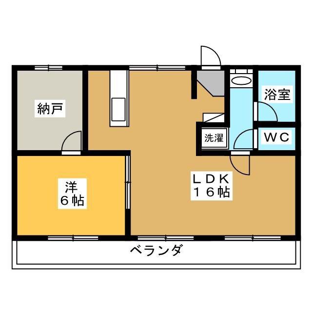 オレンジハイツ(1SLDK/1階)の間取り写真
