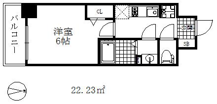 プレサンス兵庫駅前(1K/4階)の間取り写真