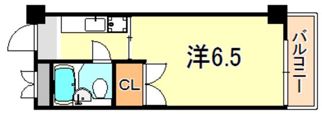 ハイツ神戸西(1K/3階)の間取り写真