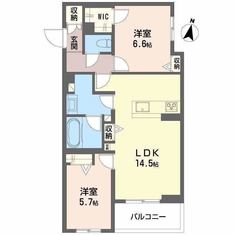 カノープス(2LDK/2階)の間取り写真