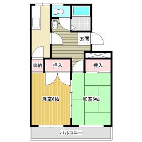 コーポオオタ(2K/2階)の間取り写真