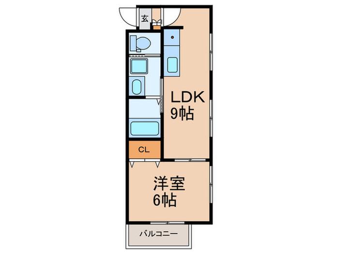 AKピオニー(1LDK/2階)の間取り写真