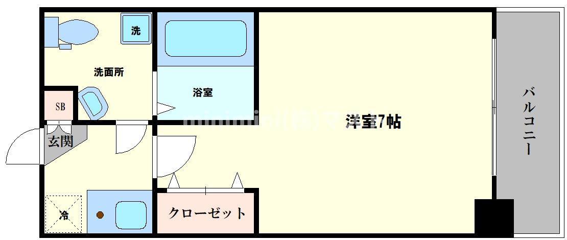 セレニテ中津(1K/4階)の間取り写真
