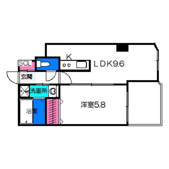 ジェルメ河善(1LDK/8階)の間取り写真