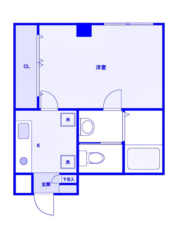 ZION COURT 鶴見(1K/4階)の間取り写真