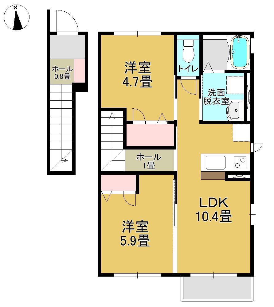 ティエラ ルーク(2LDK/2階)の間取り写真