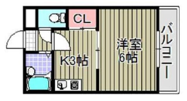 南風マンション(ワンルーム/4階)の間取り写真