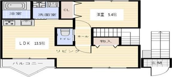 シエナ フローラ II番館(1LDK/2階)の間取り写真
