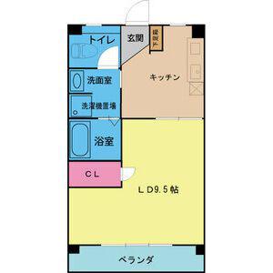 OS・SKYマンション鹿子(1K/1階)の間取り写真