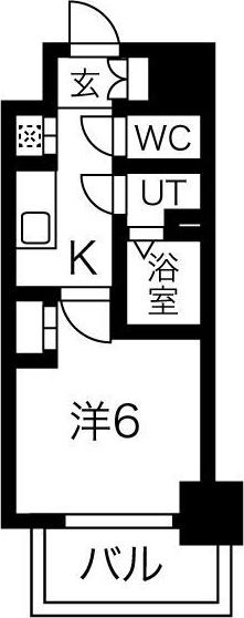 エステート金山(1K/6階)の間取り写真