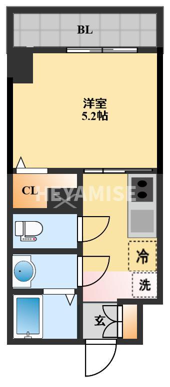 MODERN PALAZZO諫早駅前(1K/14階)の間取り写真