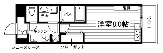 ディアコート小森野(1K/2階)の間取り写真