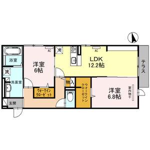 フォレスト フィールドII(2LDK/1階)の間取り写真