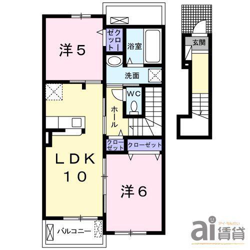 ヴェル セレッソ(2LDK/2階)の間取り写真