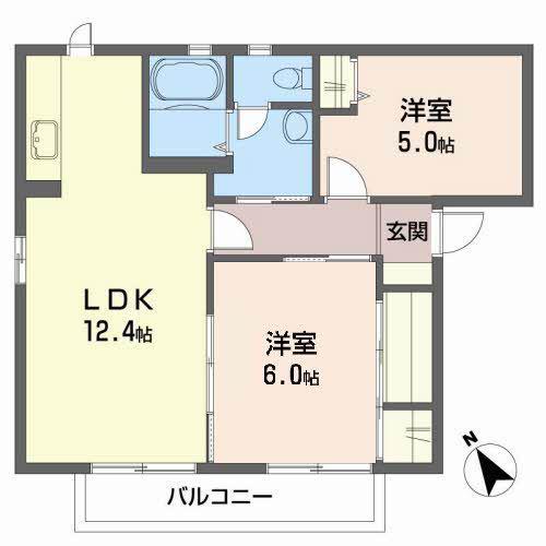 グランシード21A(2LDK/2階)の間取り写真