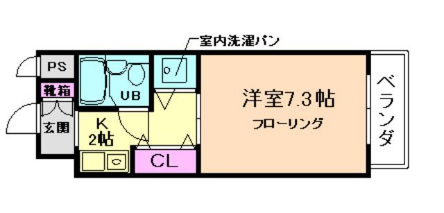 ミズノコーポマチカネヤマ(1K/1階)の間取り写真