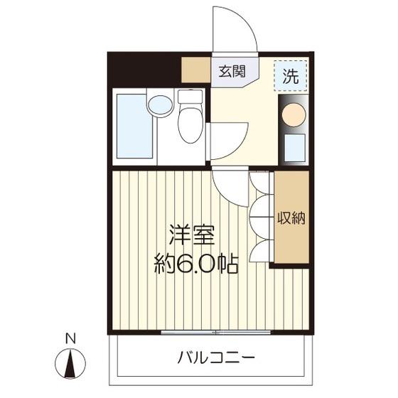 ウルーズハイツ(1K/4階)の間取り写真